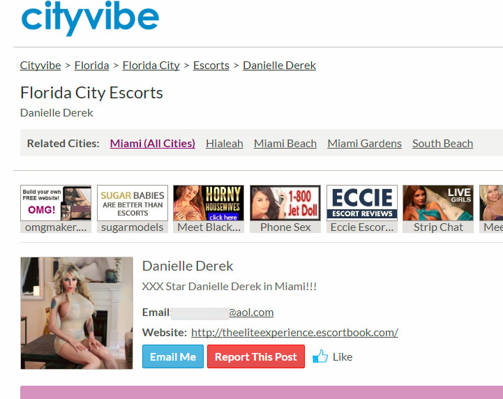 Cityvibe.com Porn Star Ad