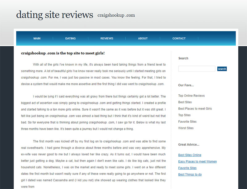 Craigshookup.net Homepage