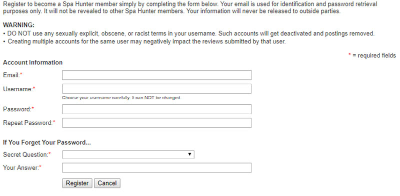 Spa Hunter Login
