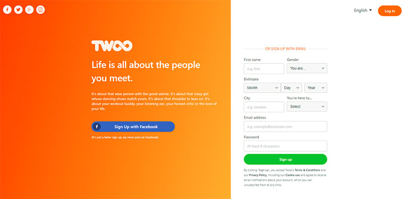 Twoo.com Homepage