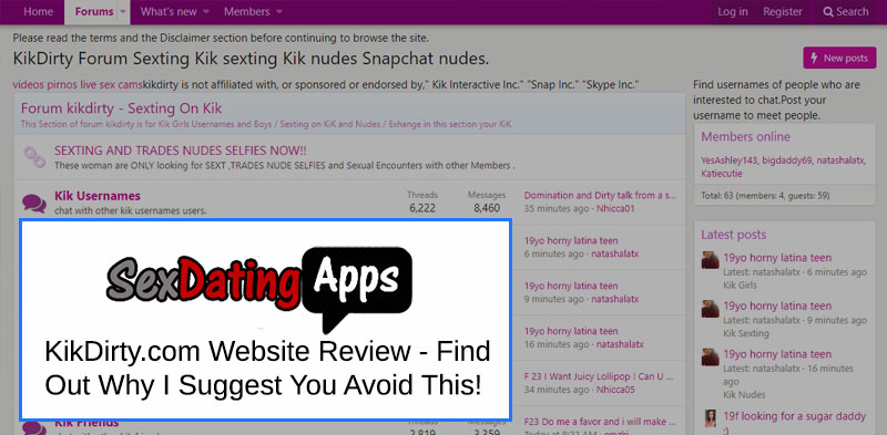 Dirty Kik Website Screenshot
