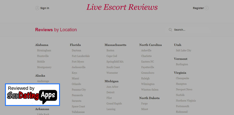 live escort reviews website