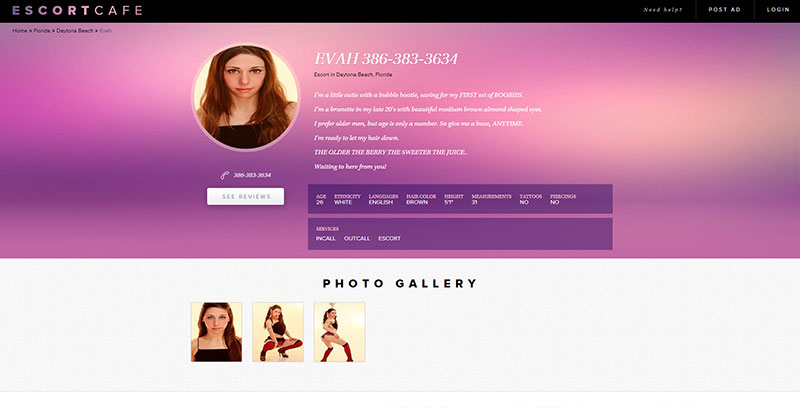 escortcafe.com model page