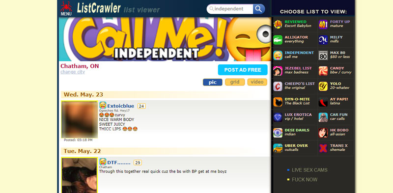 listcrawler.com cities page