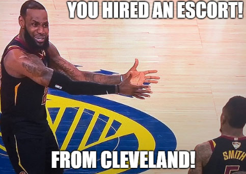 jr smith Cleveland Cavs escort meme