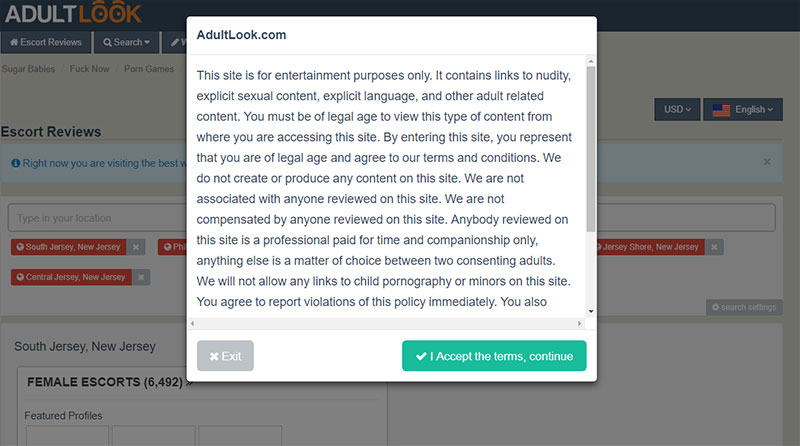TOS of Adultlook.com