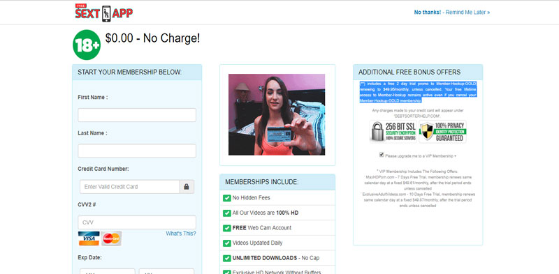free sext app CC submit form