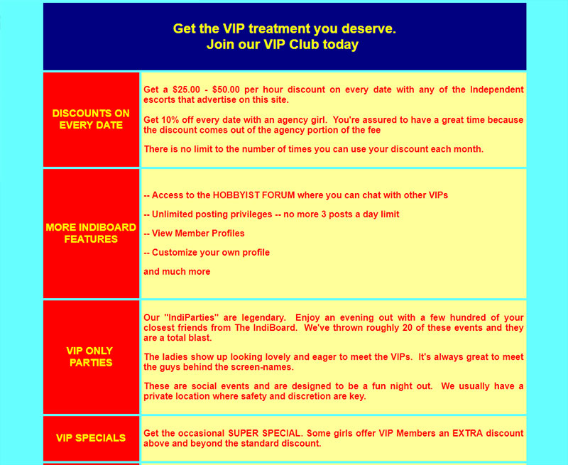 The VIP page of Independentgirls.com