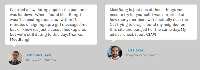 fake testimonials on MeetBang