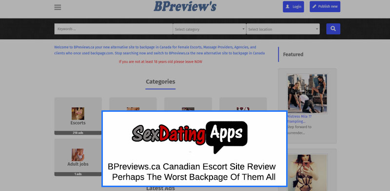 BPreviews.ca homepage