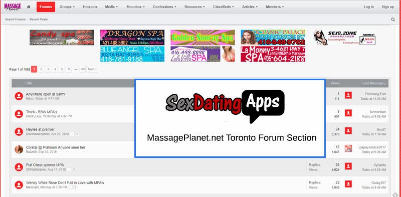 massage planet toronto section