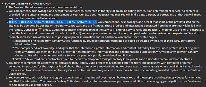 Fantasy Cuties Terms and Conditions