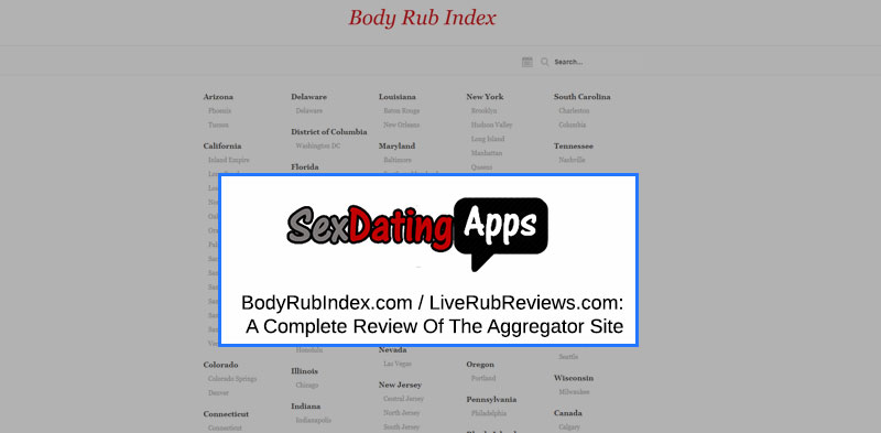 Body Rub Index Homepage
