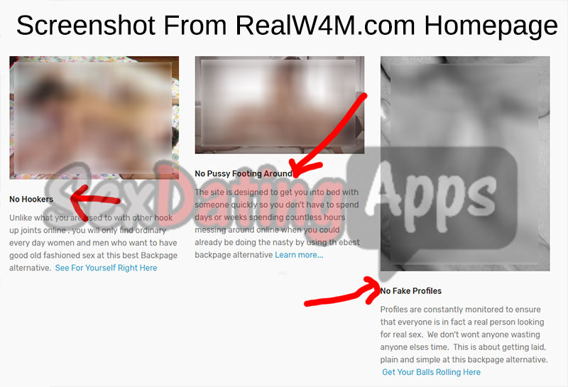 screenshot of RealW4M homepage