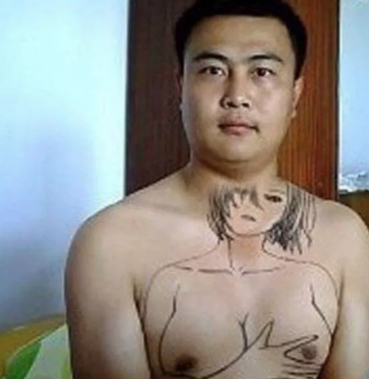 naked asian tattoo with big boobs