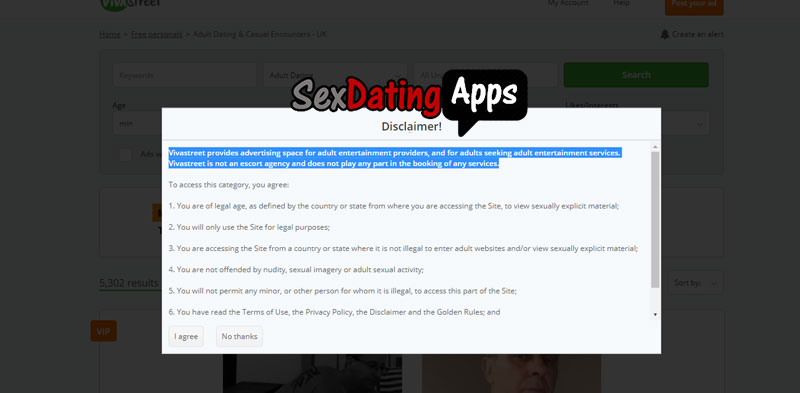 vivastreet disclaimer