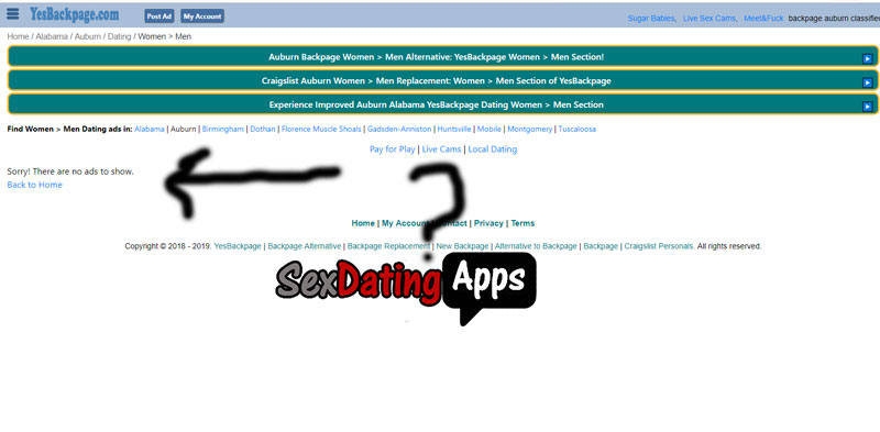 yesbackpage empty sections
