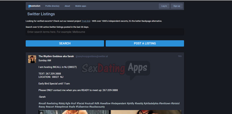 Switter escort listing