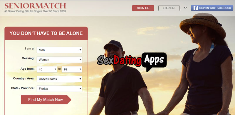 SeniorMatch.com homepage