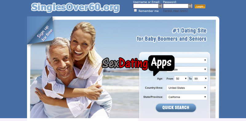 SinglesOver60.org homepage