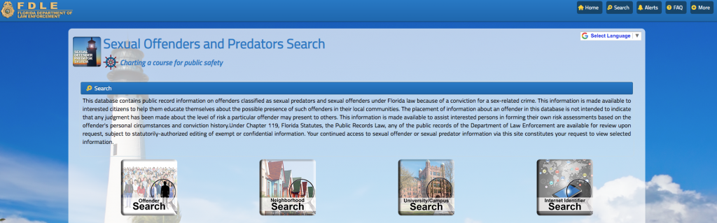 sex offender near me florida